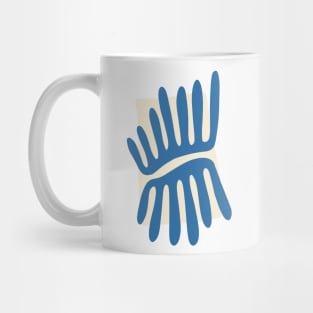 Leaves Matisse Inspired Abstract in Ivory and Celadon Blue Mug